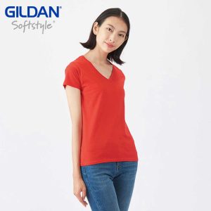 Gildan 63V00L 4.5oz SoftStyle Ladies V-Neck T-Shirt