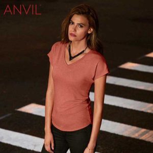 ANVIL 6750VL 4.7oz Ladies Tri-Blend V-Neck T-Shirt